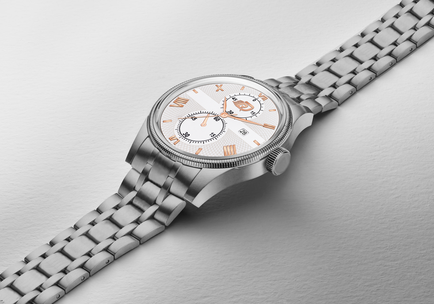 Run White and Silver Men's Watch - Sleek and Sophisticated