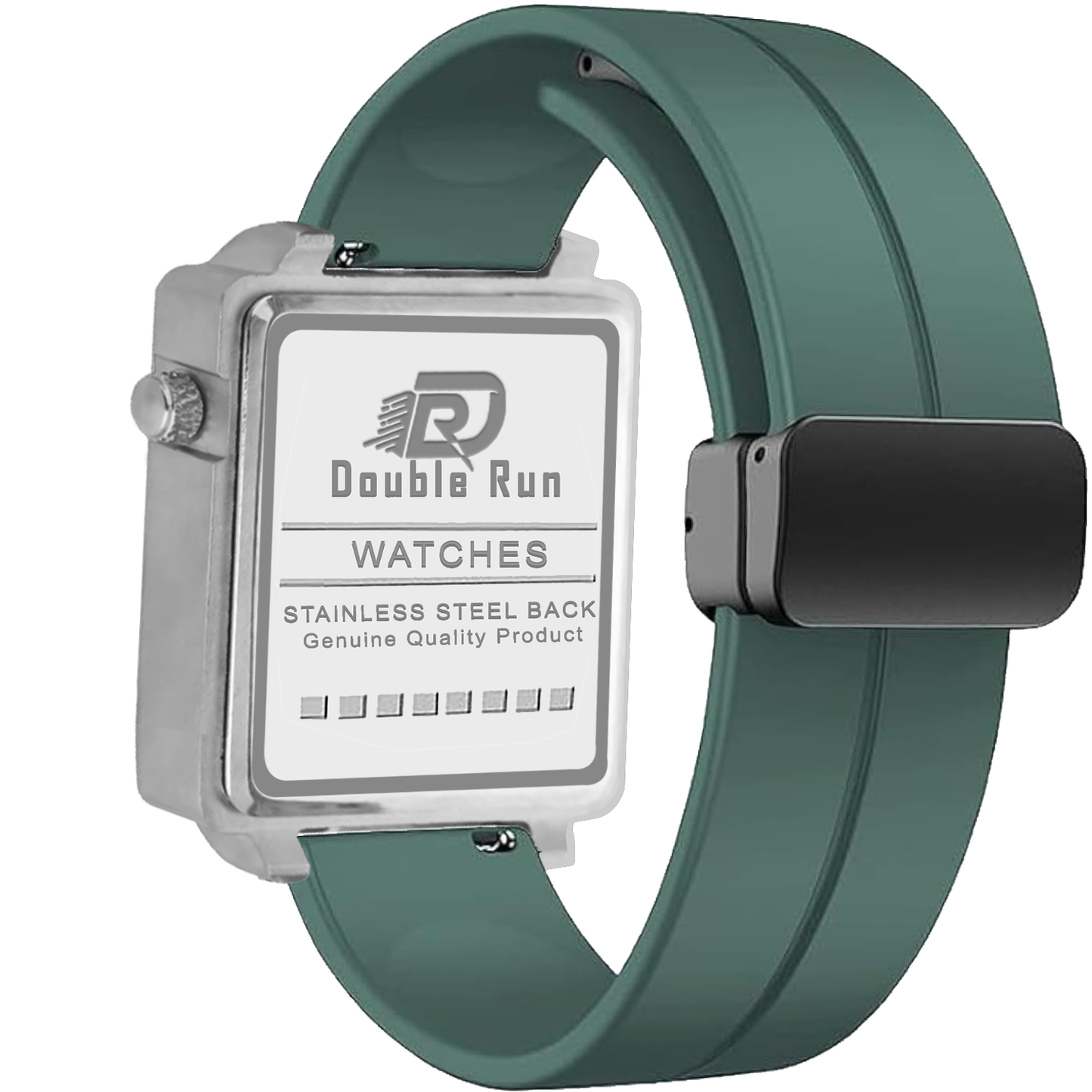 Double-Run Dealtime Green Square Dial Watch: A Fusion of Style and Functionality