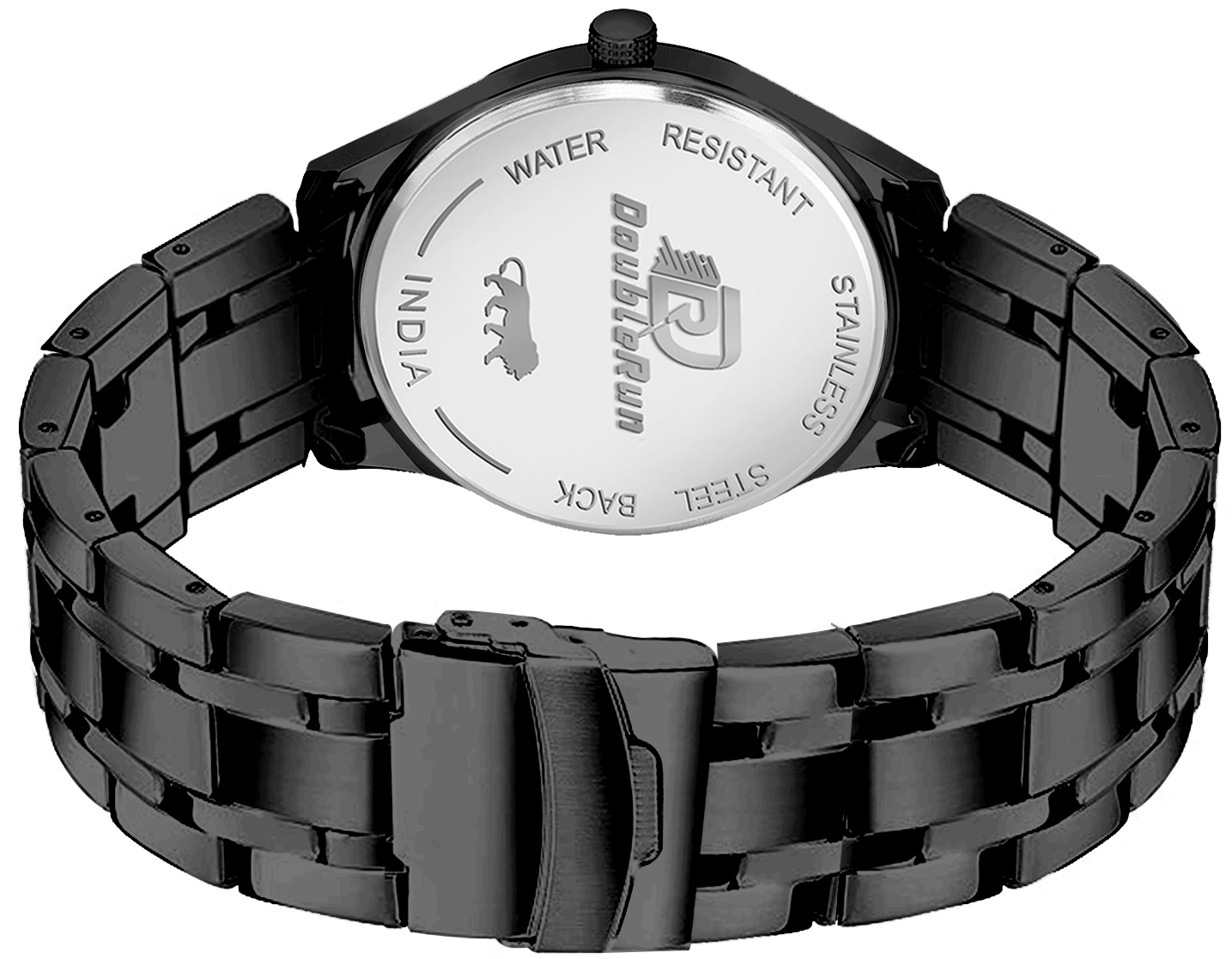 Double Run DualTime Black & White Two-Tone Dial Men's Analog Watch