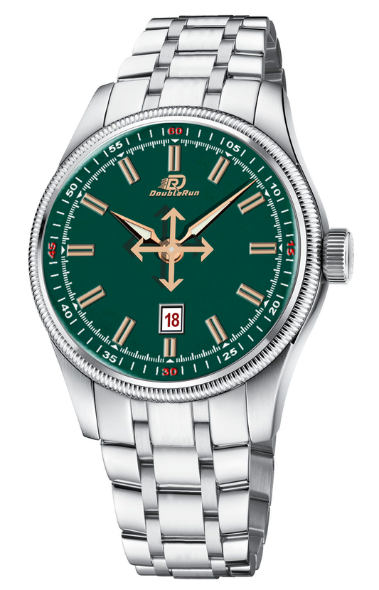 Double Run Green Dial Men's Watch – Premium Elegance