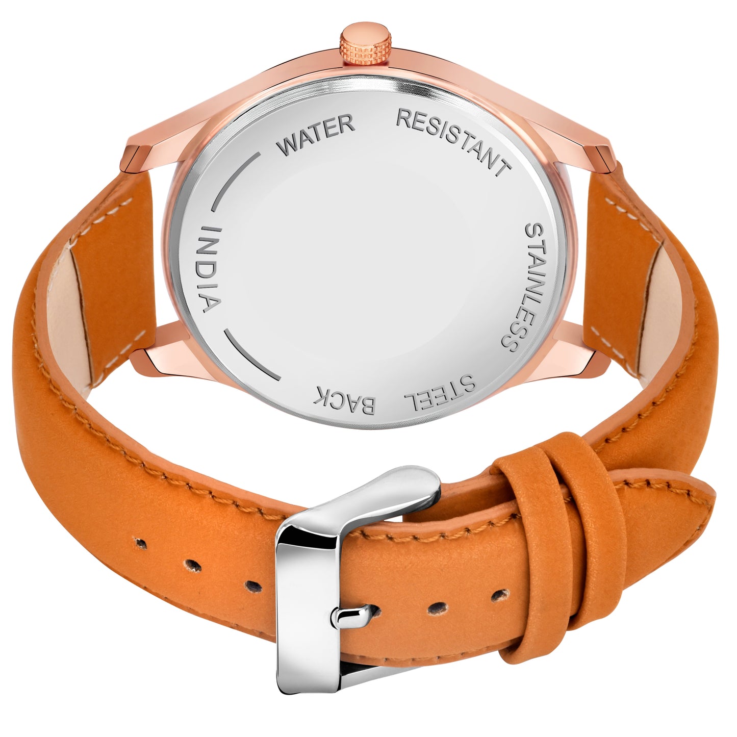 Women's Elegant Quartz Dress Watch | Rose Gold-Tone, Crystal-Accented White Dial, and Blue Leather Strap