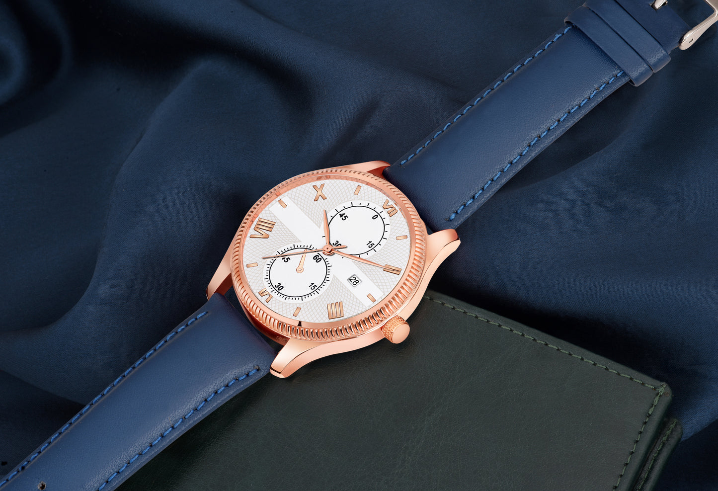 Women's Elegant Quartz Dress Watch | Rose Gold-Tone, Crystal-Accented White Dial, and Tan Leather Strap