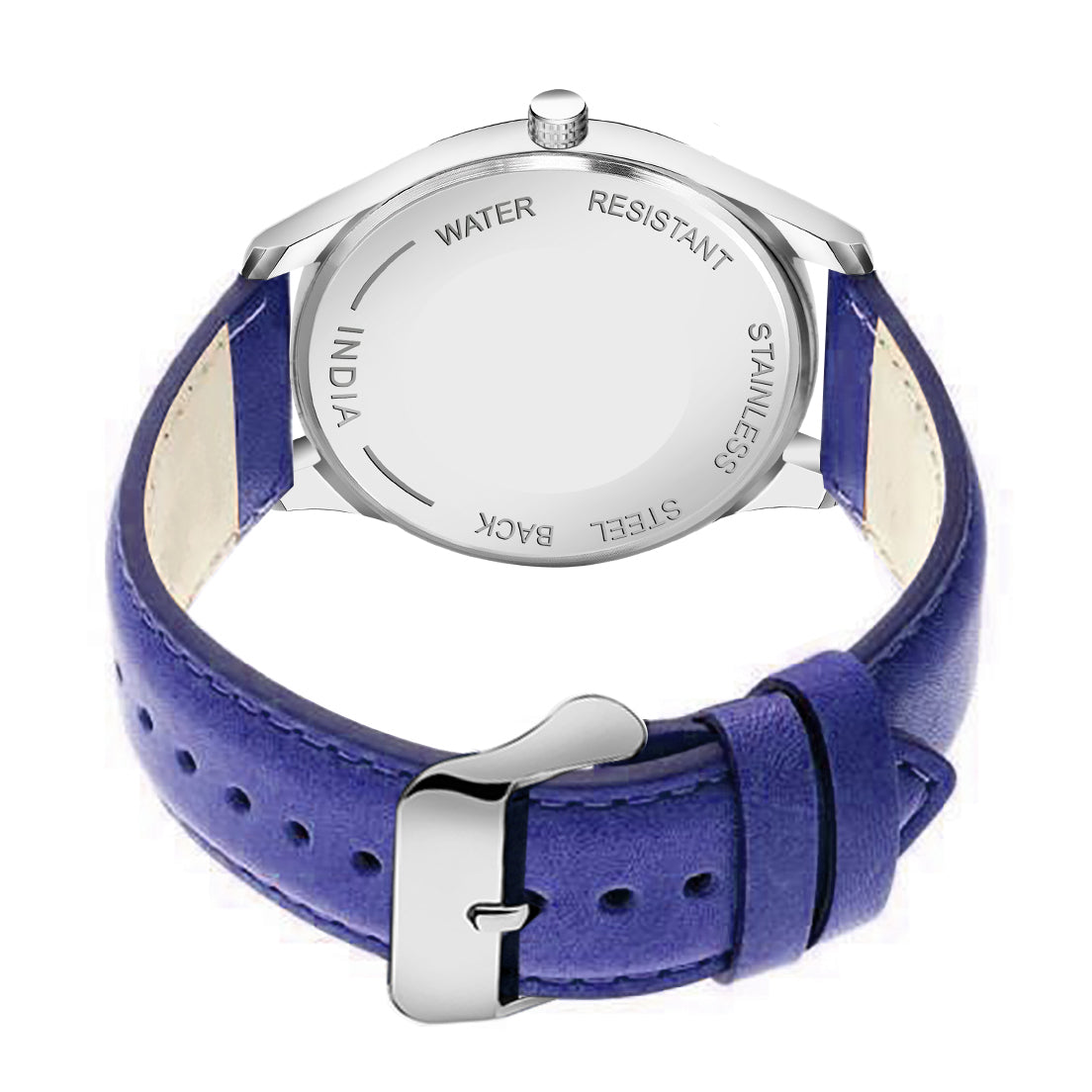 Men's Vintage Style Quartz Watch with Midnight Blue Dial and Bold Purple Leather Strap | Retro Pilot Watch with Pointer Date